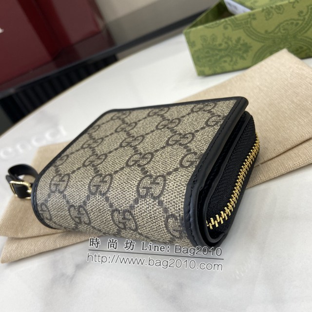 Gucci專櫃古馳最新款Emblem系列飾包帶卡片夾零錢包 jh2406型號：819131